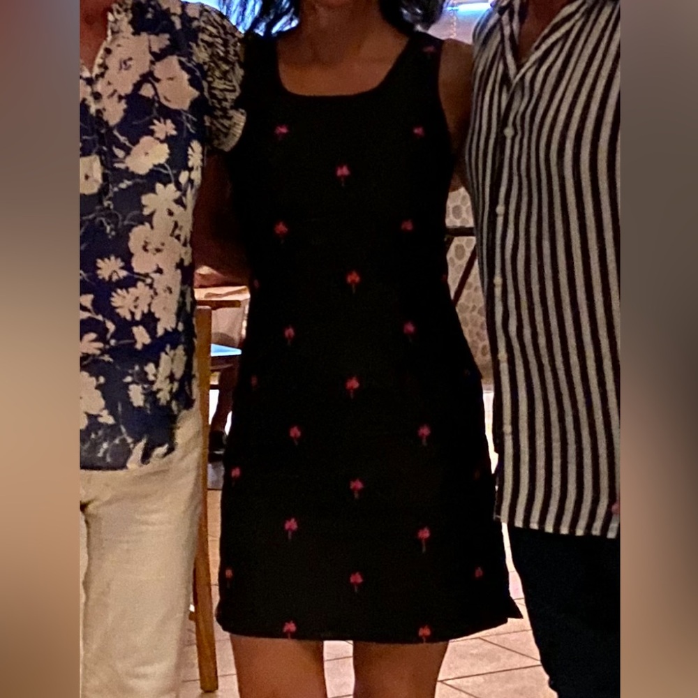 Lilly Pulitzer Black Silk Palm Tree Dress S